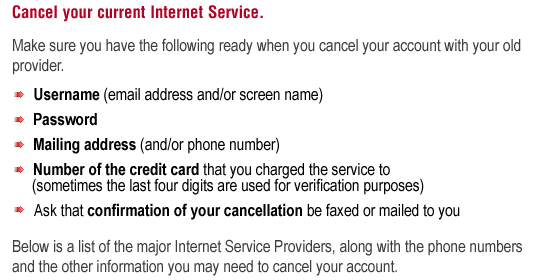 Cancel your old provider